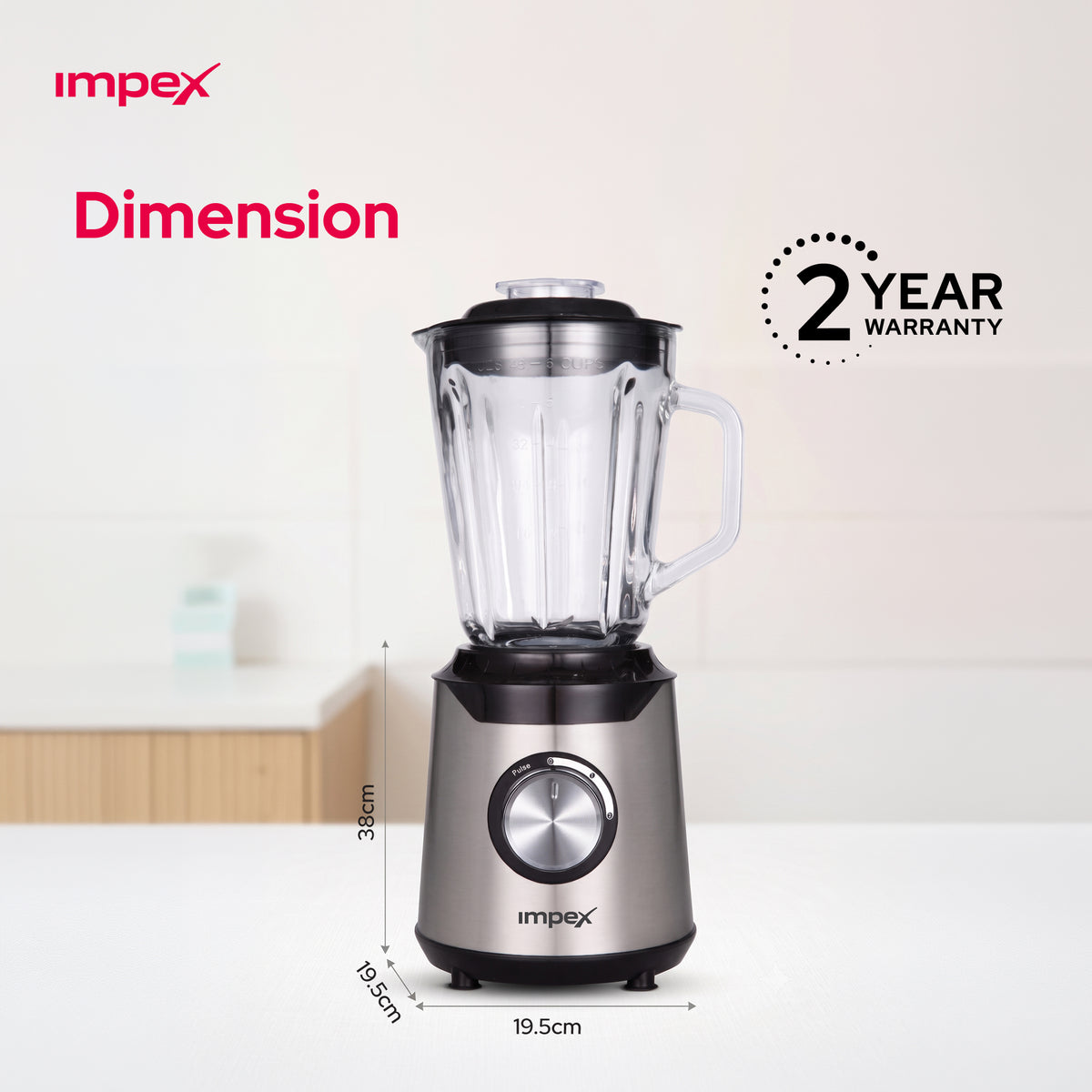 Impex 2-in-1 600W Blender & Ice Crusher (BL-3507)