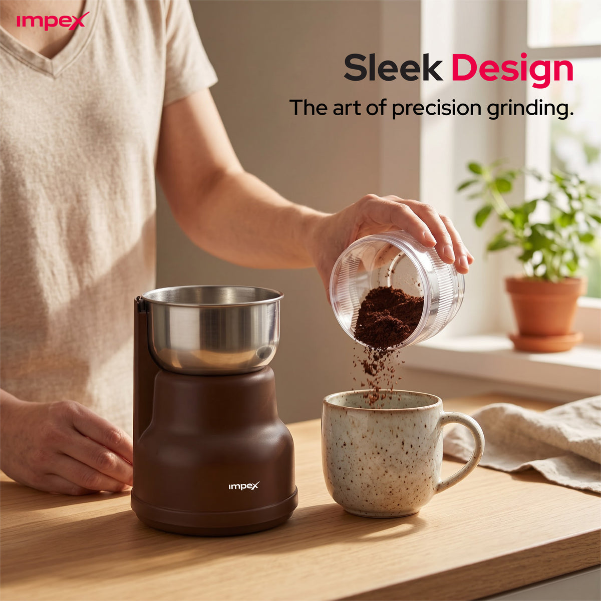 Impex CG3401 – 200W Coffee Grinder with Stainless Steel Blade & Overheat Protection