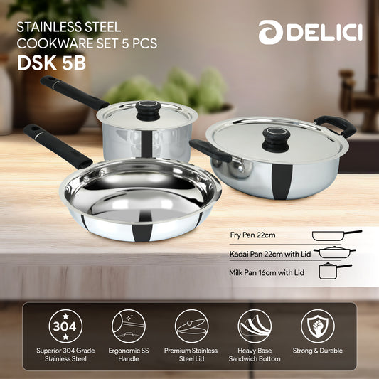 Delici SS Cookware Set 5Pcs DSK 5B