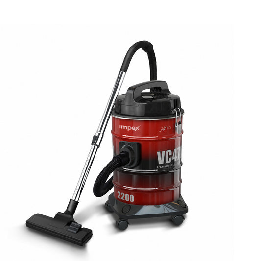 Impex VC4704 Drum Vacuum Cleaner – 2200W, 21L Capacity, Blower Function & Metal Body