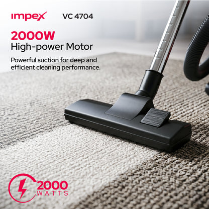 Impex VC4704 Drum Vacuum Cleaner – 2200W, 21L Capacity, Blower Function & Metal Body