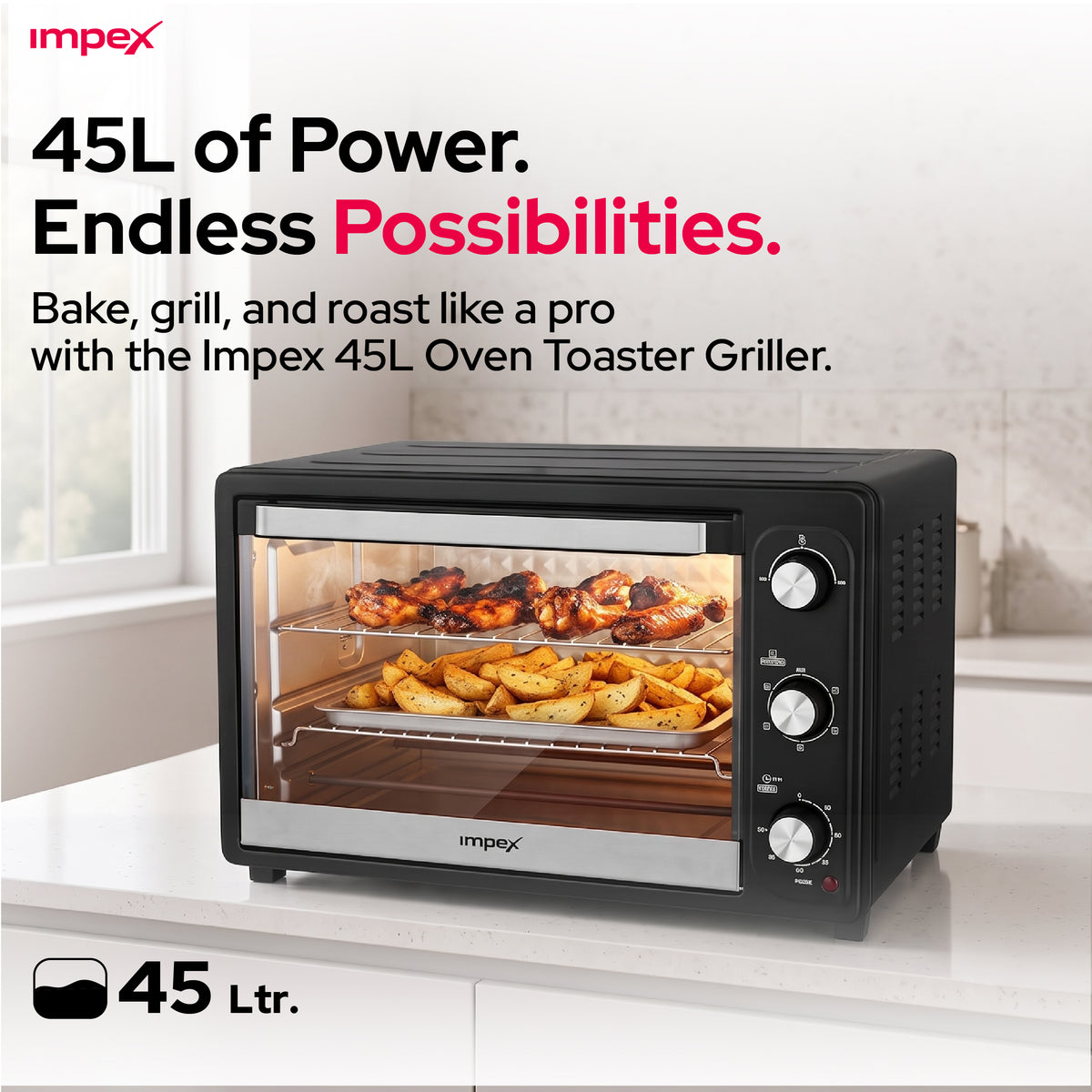 Impex 45L Electric Oven with Rotisserie (OV-2902)