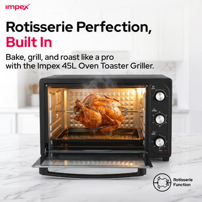 Impex 45L Electric Oven with Rotisserie (OV-2902)