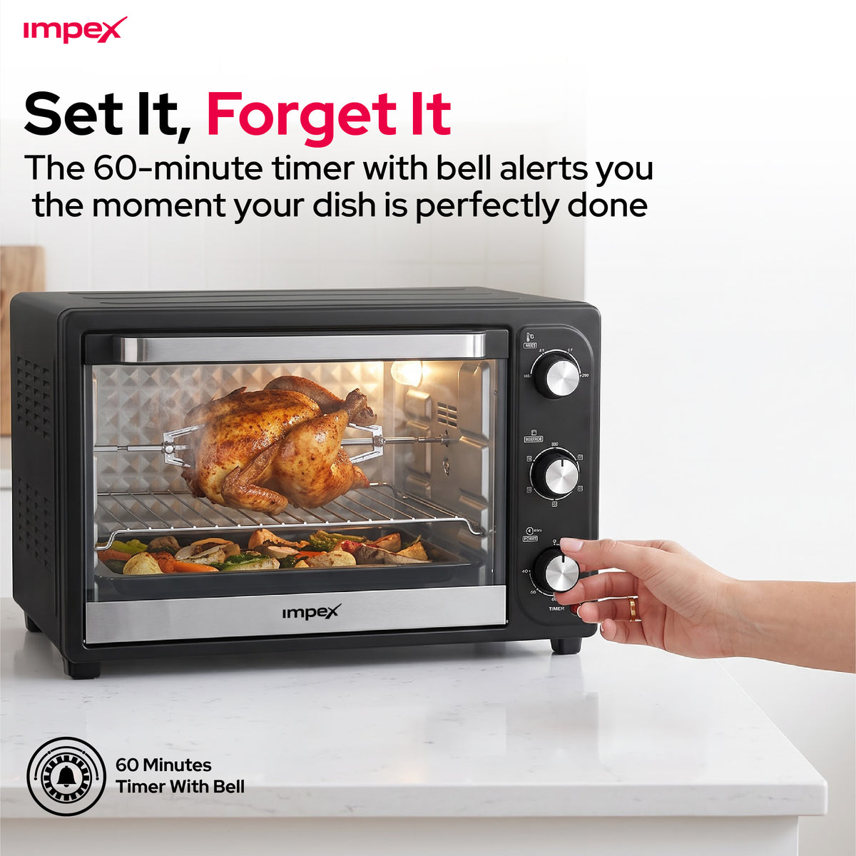 Impex 45L Electric Oven with Rotisserie (OV-2902)