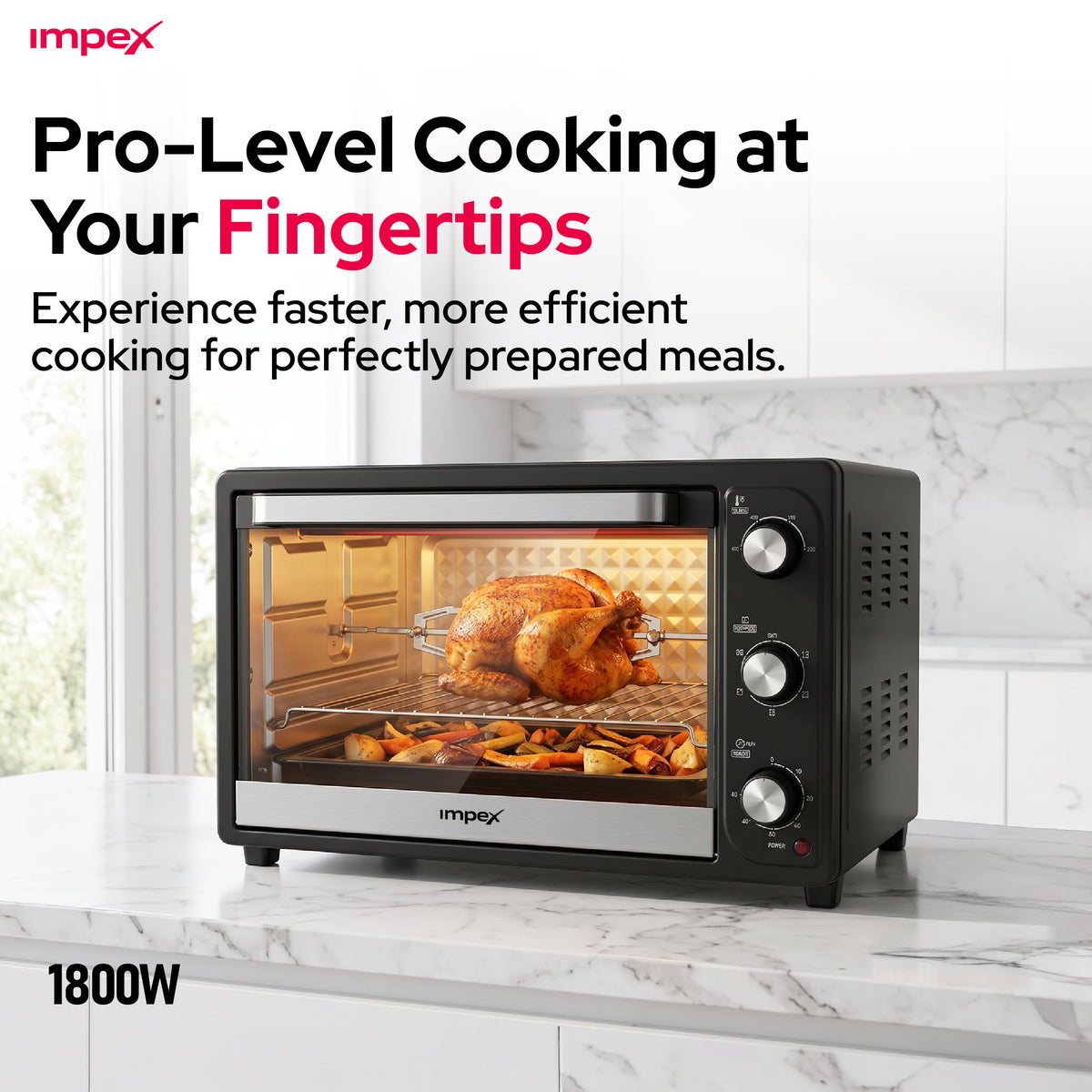 Impex 45L Electric Oven with Rotisserie (OV-2902)
