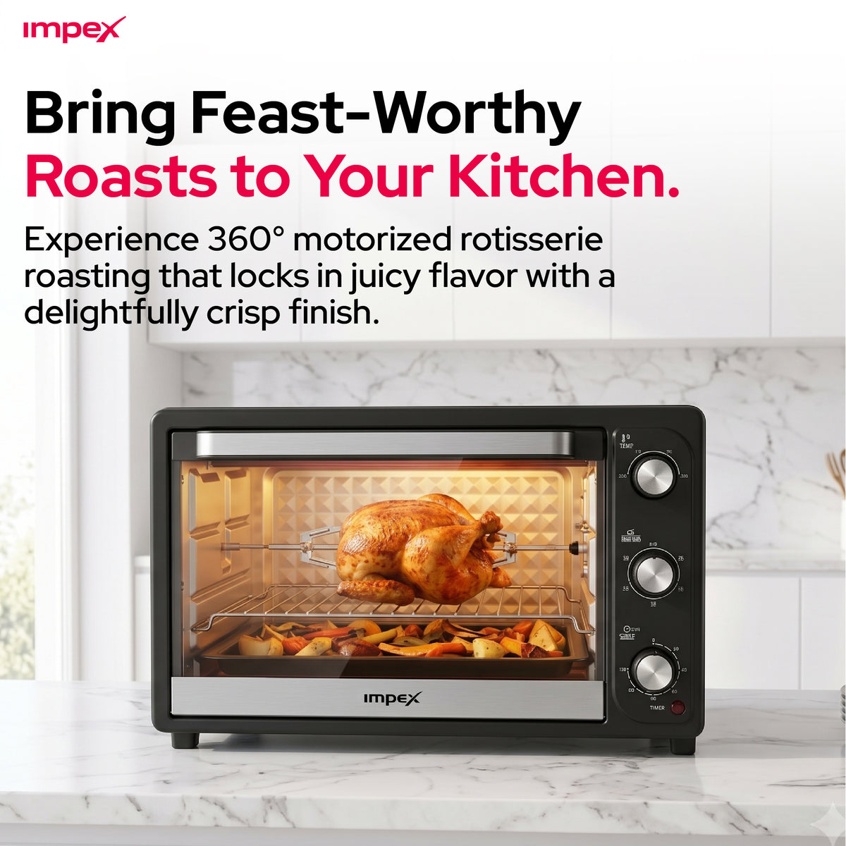 Impex 45L Electric Oven with Rotisserie (OV-2902)