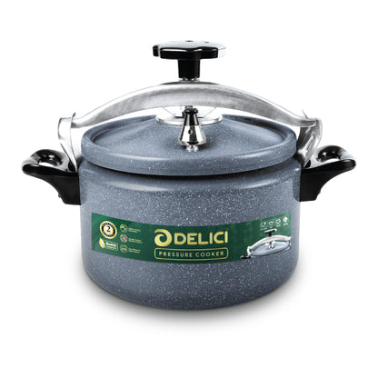 Delici Aluminium Granite Pressure Cooker 7Ltr Gray (DPC 7G)