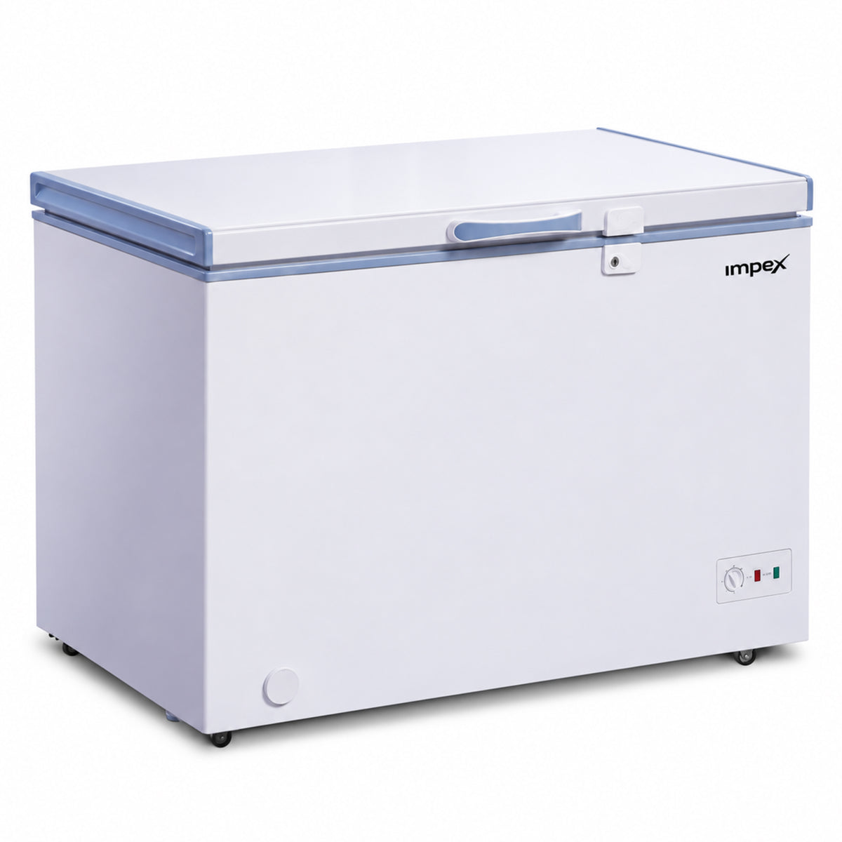 Impex IMCF150W – 150L Chest Freezer with Lock, Castor Wheels & Interior Lamp
