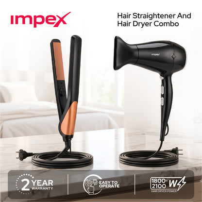 Impex HSK101 – Hair Dryer & Straightener Combo Hair Styler