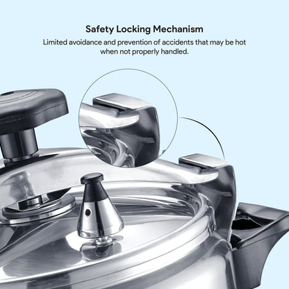 Delici Aluminium Pressure Cooker 15 Litre | Strong Base | Safety Lock | 2-Year Warranty | DPC15A