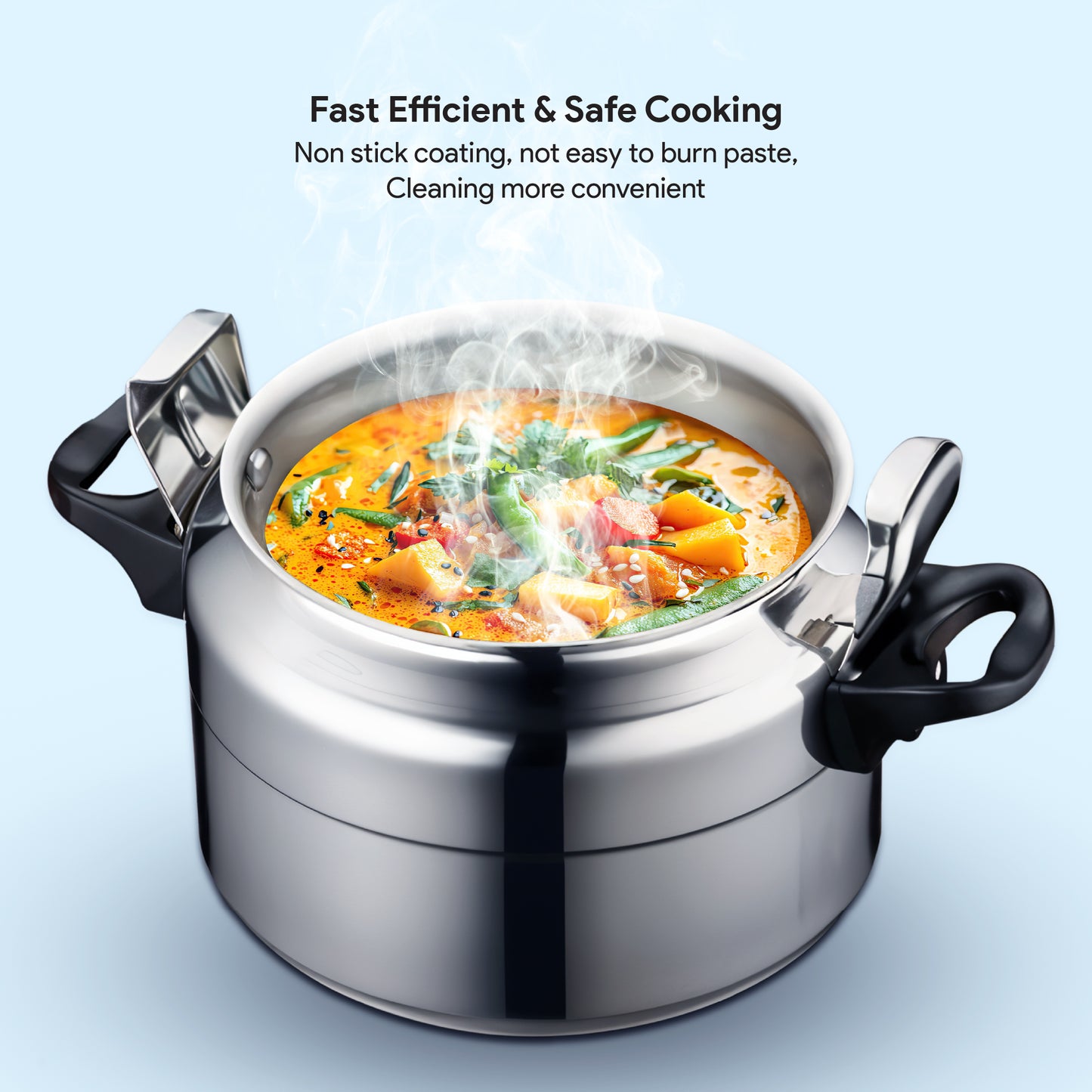 Delici Aluminium Pressure Cooker 15 Litre | Strong Base | Safety Lock | 2-Year Warranty | DPC15A
