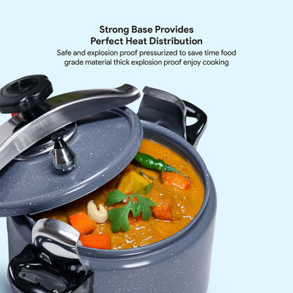 Delici Granite Aluminium Pressure Cooker 5 Litre | Gray | Safety Lock | 2-Year Warranty | DPC5G