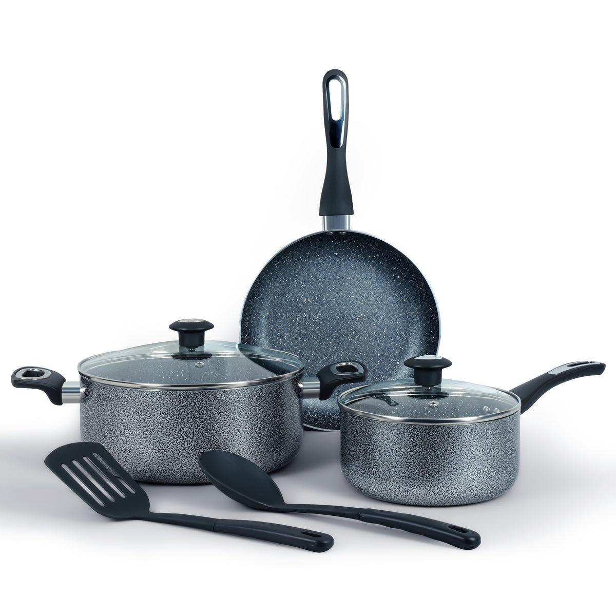 Delici Hammertone Non-Stick Cookware Set 7-Piece | 10X Tougher | PFOA-Free | ACS7HE