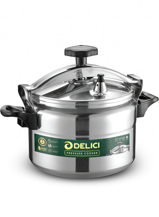 Delici Aluminium Pressure Cooker 9 Litre | Pressure Regulator | Safety Lock | 2-Year Warranty | DPC9A