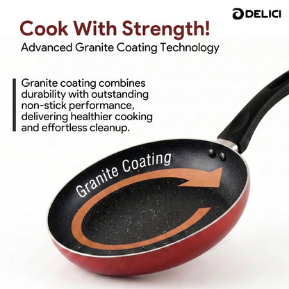 Delici Aluminium Fry Pan 26CM | High-Grade Non-Stick | AFP26ME