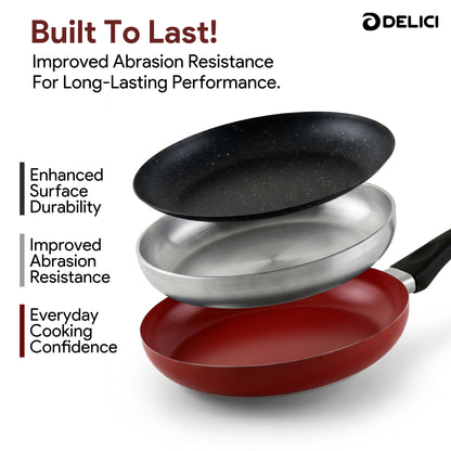 Delici Aluminium Fry Pan 26CM | High-Grade Non-Stick | AFP26ME