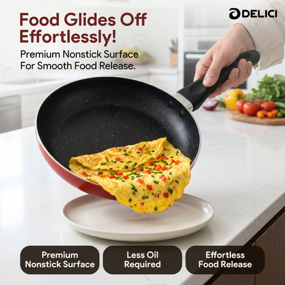 Delici Aluminium Fry Pan 26CM | High-Grade Non-Stick | AFP26ME
