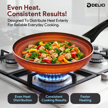 Delici Aluminium Fry Pan 26CM | High-Grade Non-Stick | AFP26ME