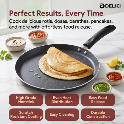 Delici Tawa Pan 26CM (ATP26GE) – Granite Gray Non-Stick | PFOA Free