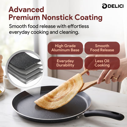 Delici Tawa Pan 26CM (ATP26GE) – Granite Gray Non-Stick | PFOA Free
