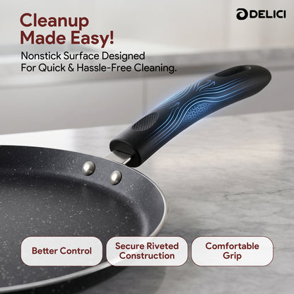 Delici Tawa Pan 26CM (ATP26GE) – Granite Gray Non-Stick | PFOA Free