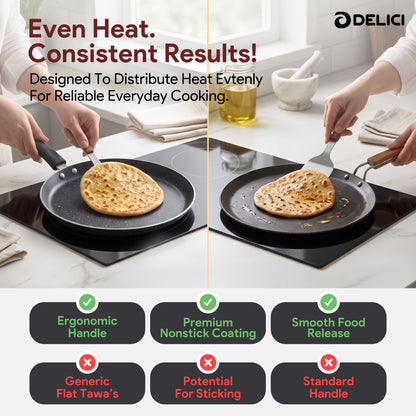 Delici Tawa Pan 26CM (ATP26GE) – Granite Gray Non-Stick | PFOA Free