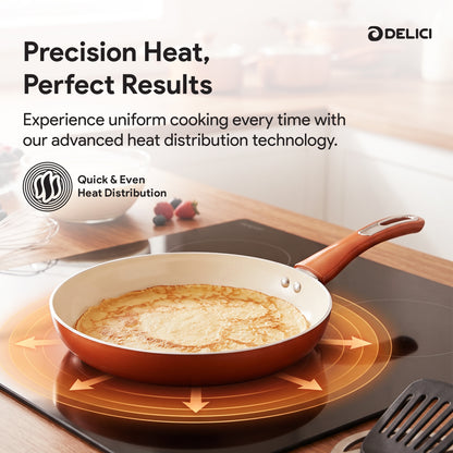 Delici 8-Piece Ceramic Nonstick Cookware Set NCC8CU | Made in India