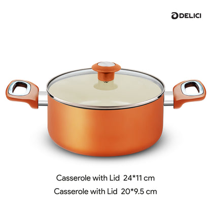 Delici 8-Piece Ceramic Nonstick Cookware Set NCC8CU | Made in India