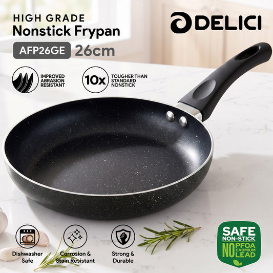 Delici Aluminium Fry Pan 26CM | Granite Gray Non-Stick | AFP26GE