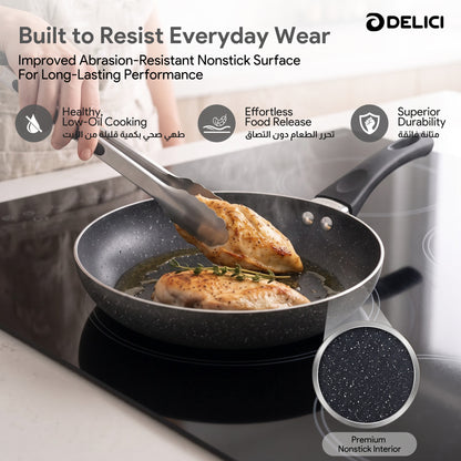 Delici Aluminium Fry Pan 26CM | Granite Gray Non-Stick | AFP26GE