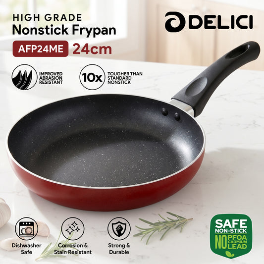 Delici Aluminium Fry Pan 24CM | High-Grade Non-Stick | AFP24ME