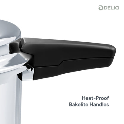 Delici Stainless Steel Pressure Cooker 3 Litre | Induction Base | Spring Safety Valve | SPC3E