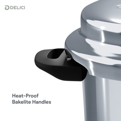 Delici Stainless Steel Pressure Cooker 3 Litre | Induction Base | Spring Safety Valve | SPC3E