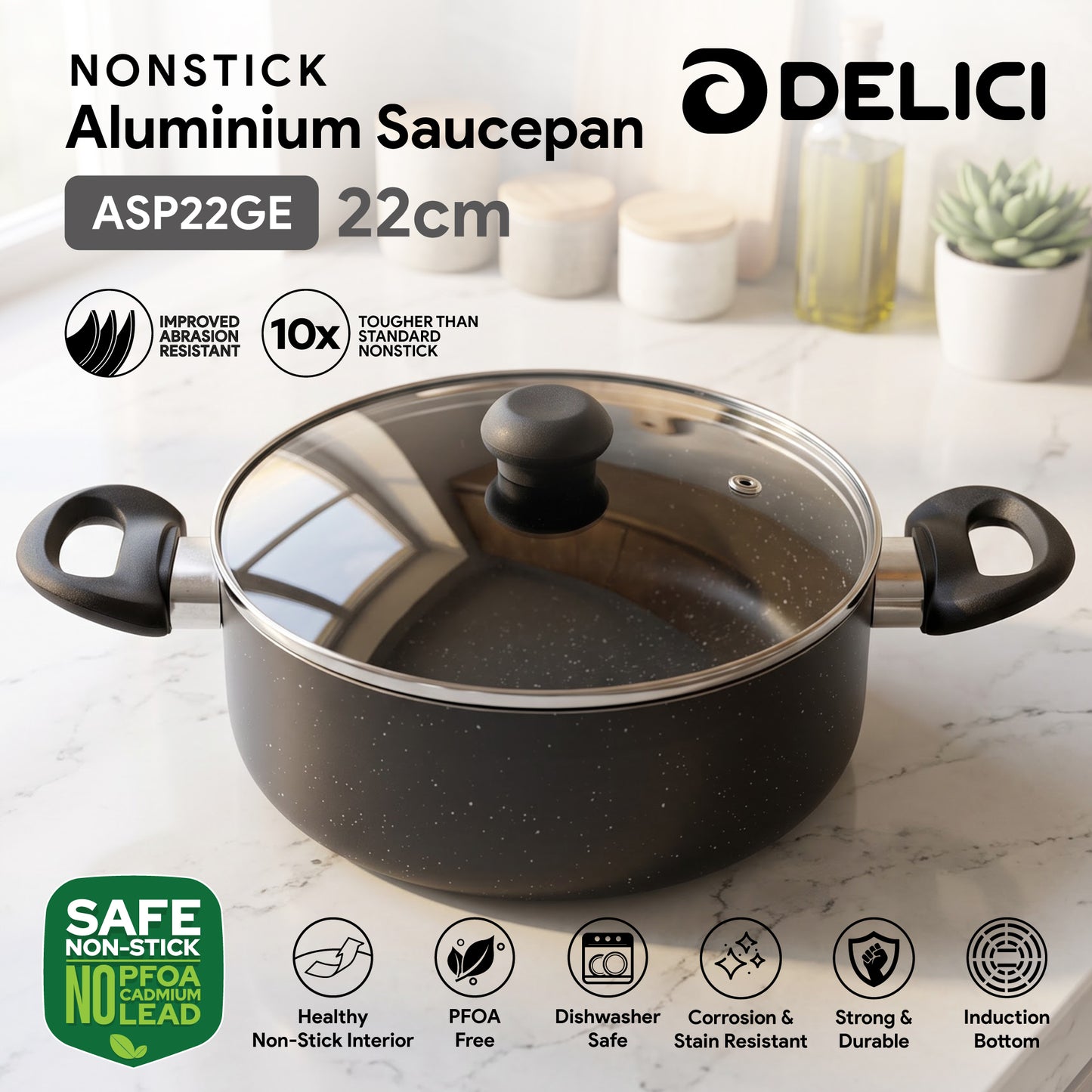 Delici Sauce Pan 22 CM (ASP22GE)
