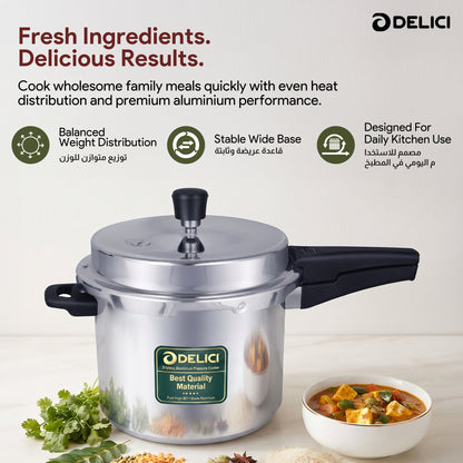 Delici Dripless NIB Pressure Cooker 5 Litre | Induction Base | Lead-Free Valve | ADPC5E