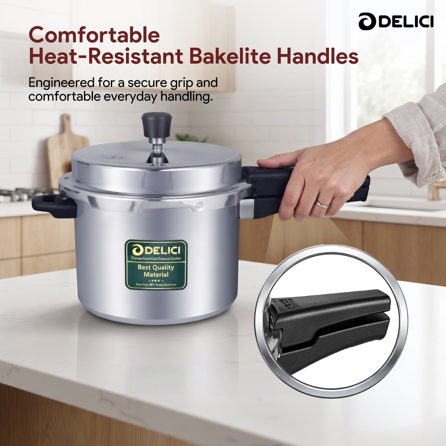 Delici Dripless NIB Pressure Cooker 5 Litre | Induction Base | Lead-Free Valve | ADPC5E