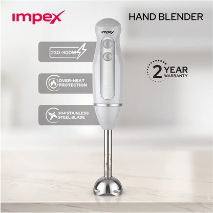 Impex HB3201 – 300W Hand Blender with 2-Speed Control & Overheat Protection