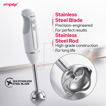 Impex HB3201 – 300W Hand Blender with 2-Speed Control & Overheat Protection