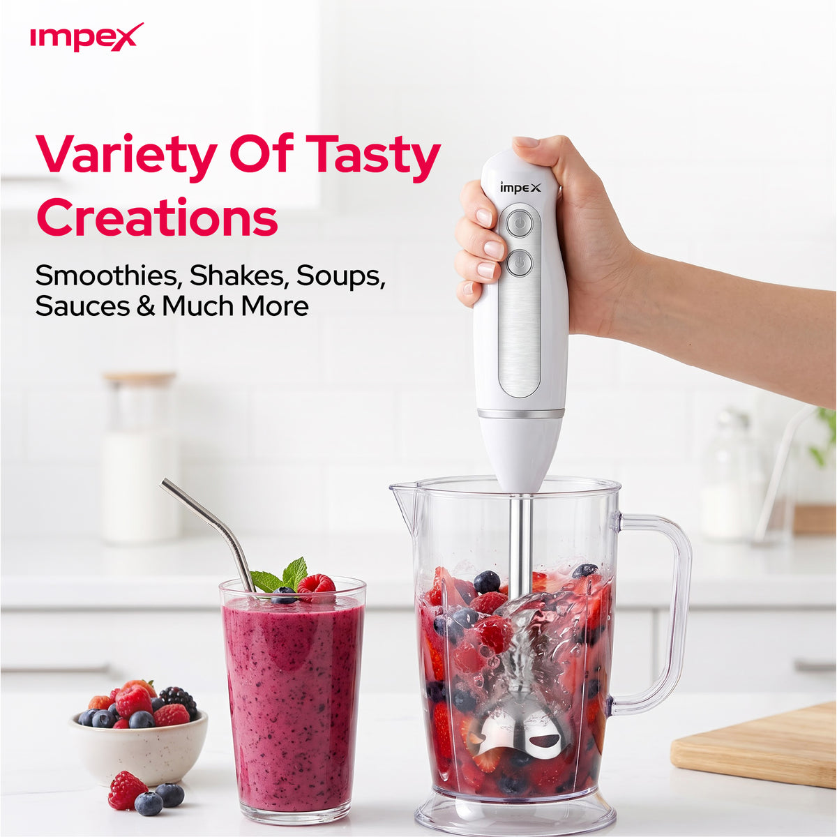 Impex HB3201 – 300W Hand Blender with 2-Speed Control & Overheat Protection
