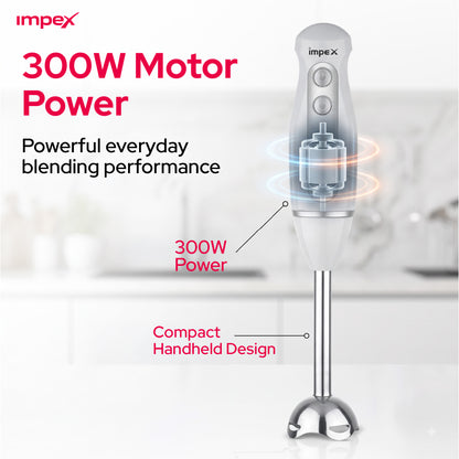 Impex HB3201 – 300W Hand Blender with 2-Speed Control & Overheat Protection