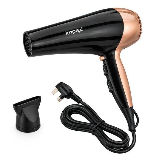 Impex HD1K3 – 2000W Hair Dryer with Cool Shot & 3-Level Temperature Control