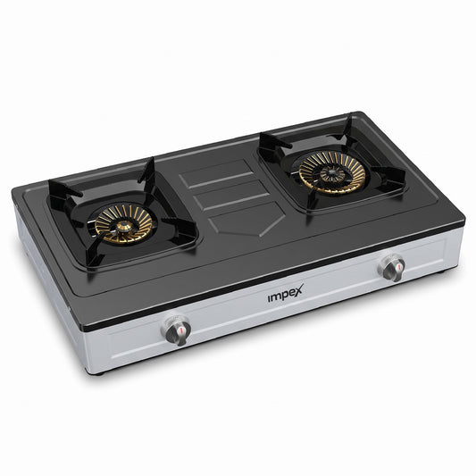 Impex 2 Burner LP Gas Stove Stainless Steel Heavy(IGS 121)