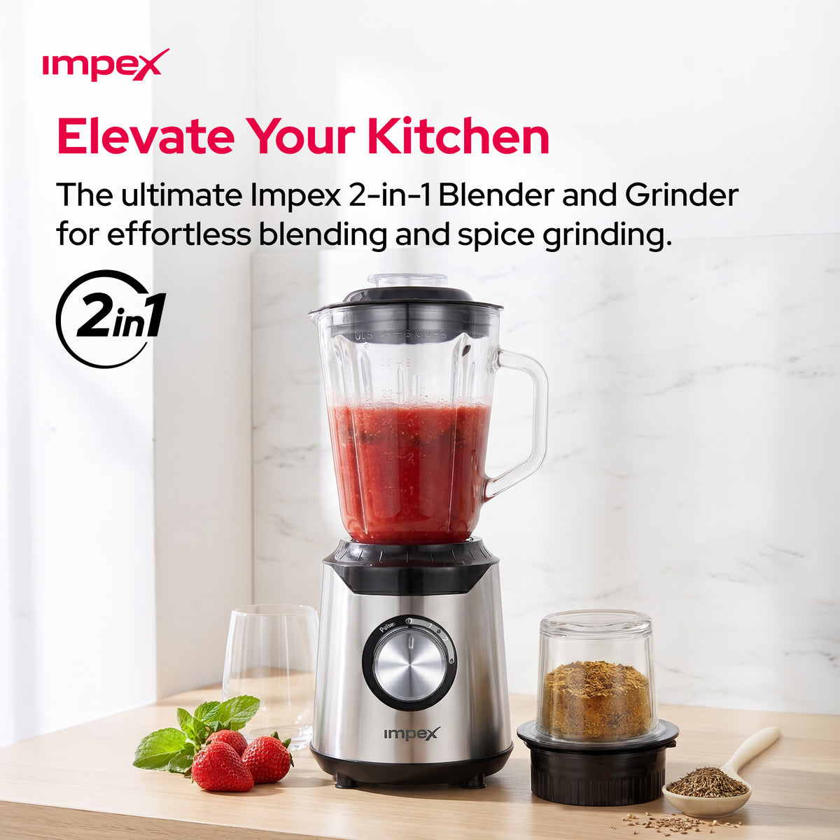 Impex 2-in-1 600W Blender & Ice Crusher (BL-3507)