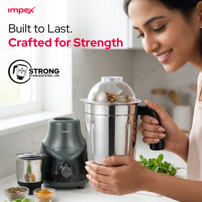 Impex BL-319C 2-in-1 Mixer Grinder – 550W Hybrid Motor, Made in India