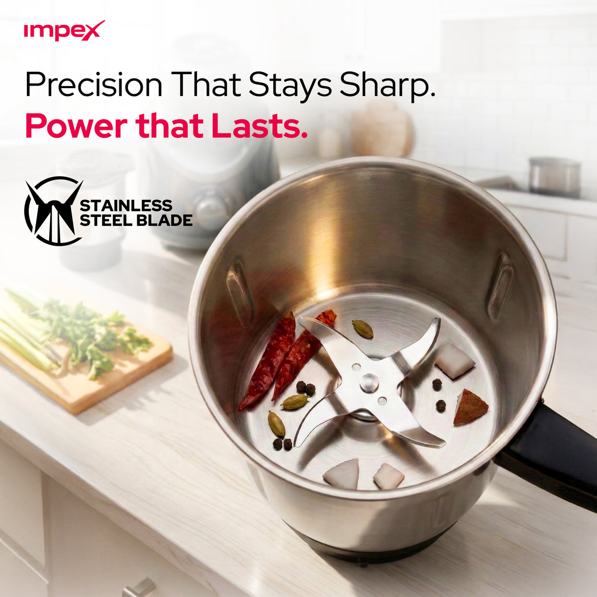 Impex BL-319C 2-in-1 Mixer Grinder – 550W Hybrid Motor, Made in India