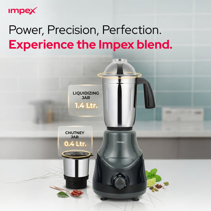 Impex BL-319C 2-in-1 Mixer Grinder – 550W Hybrid Motor, Made in India