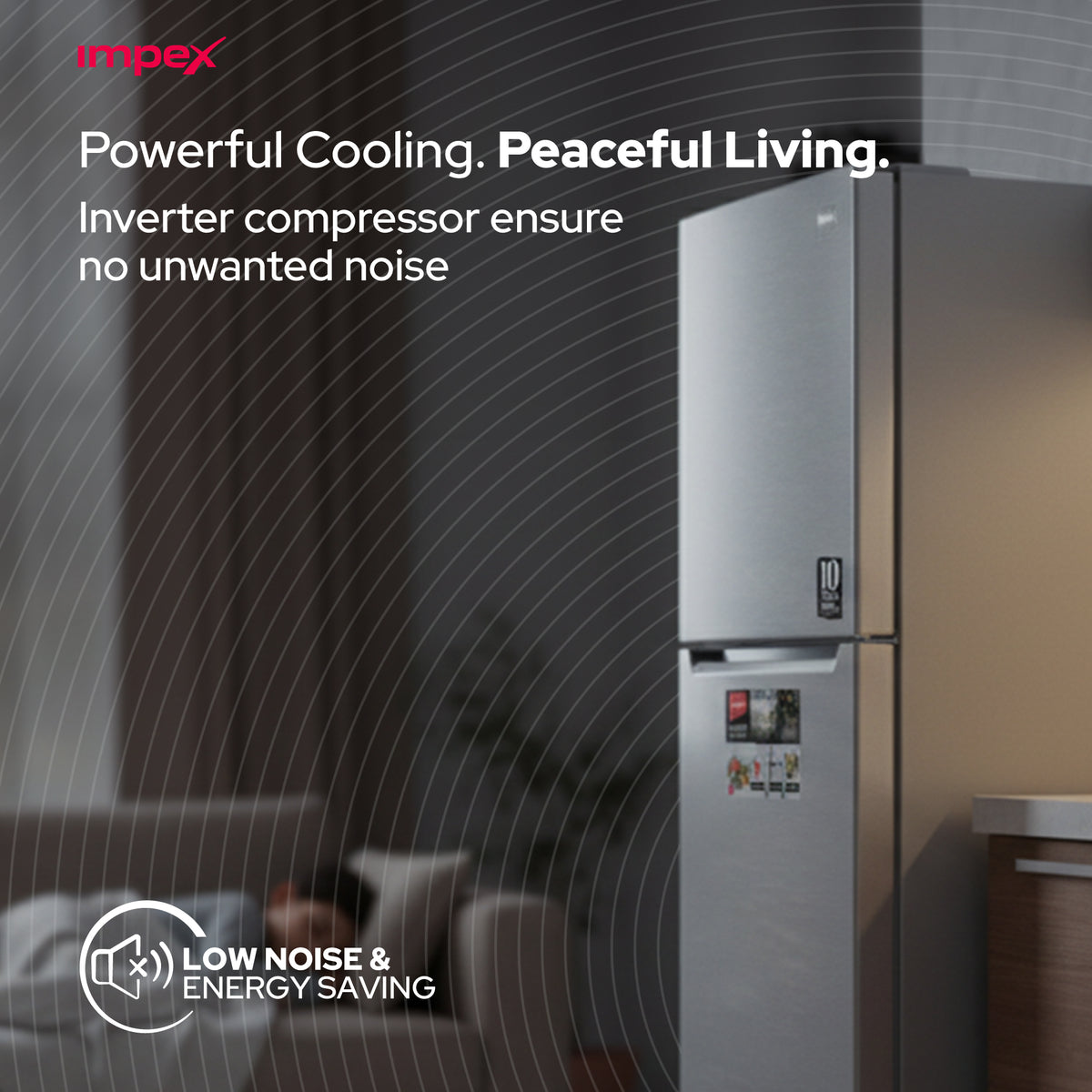 Impex IRF250S 270L No Frost Inverter Refrigerator – 10-Year Compressor Warranty, Dark Silver