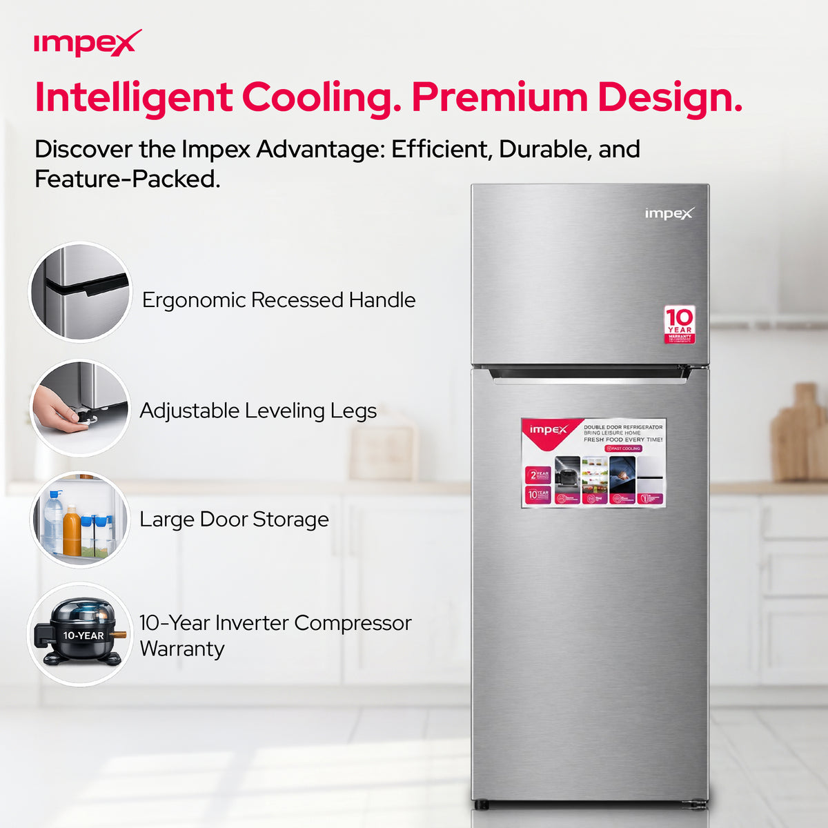 Impex 458L No Frost Inverter Refrigerator (IRF420SS)
