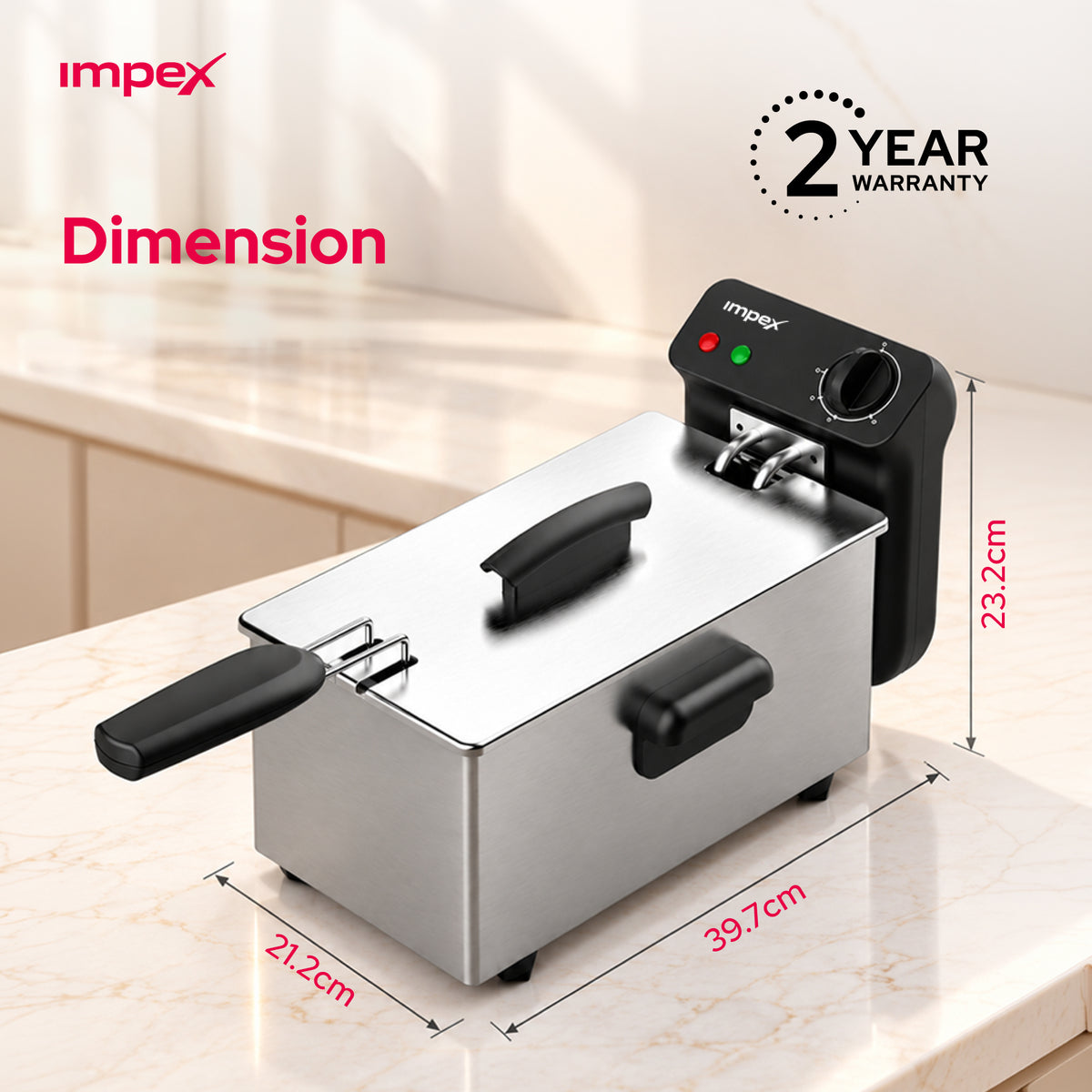 Impex 3 Ltr. Deep Fryer (IDF 1003)
