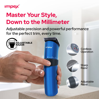 Impex IHC5 – Professional Cordless Hair Trimmer with Charging Stand